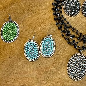 Pink Panache blue earrings